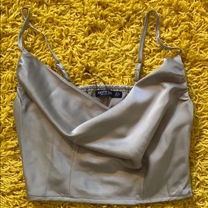 Cowill satin crop top